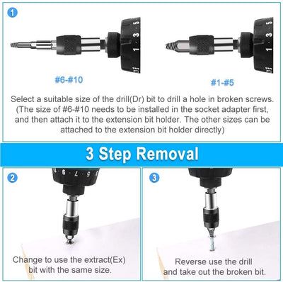 Damaged Screw Extractor Kit and Stripped Set with Magnetic...