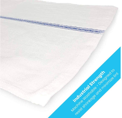 Zeppoli Classic Kitchen Towels 15-Pack - 100% Natural 15-Pack, Blue Striped