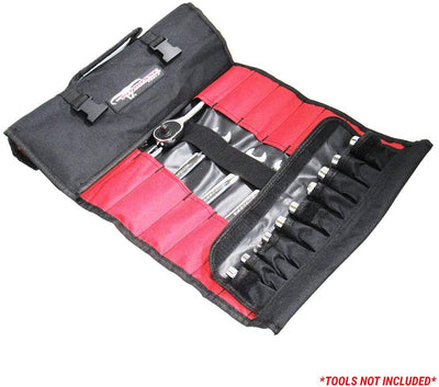 Pit Posse PP2740L 33 Pocket Tool Roll Organizer - Wrench ‎Large, ‎Black