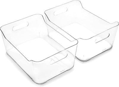 BINO | Plastic Storage Bins, Large - 2 Pack | The SOHO Large, Clear