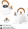 2.6qt Tea Kettle for Stovetop Pot Whistling with Wooden Handle Loud...