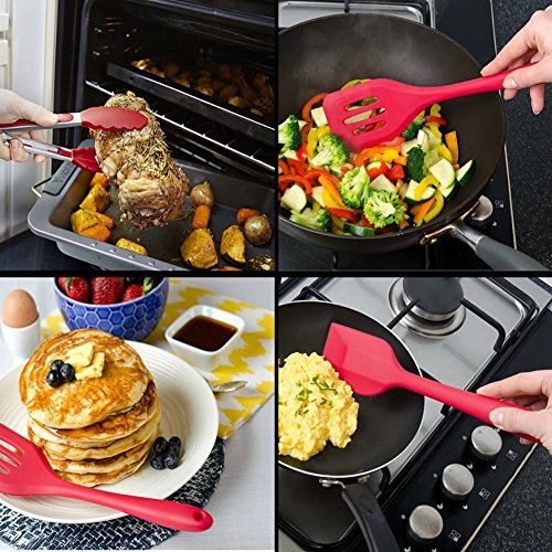 KN Home Kitchen Utensils, Silicone Heat-Resistant Non-Stick one size, Red