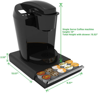 Mind Reader Single Serve Coffee Pod Drawer and Holder, 30 Capacity Black