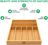 Bamboo Kitchen Drawer Organizer Tray for Flatware - Best Cutlery Natural