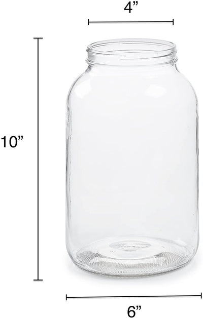 2 Pack - 1 Gallon Glass Jar w/Plastic Airtight Lid, Muslin Cloth, Rubber...