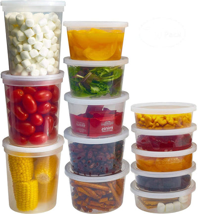 DuraHome Food Storage Containers with Lids 8oz, 16oz, 44 Sets - Mixed sizes