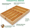 Bamboo Kitchen Drawer Organizer Tray for Flatware - Best Cutlery Natural