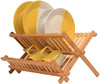 Bambüsi Bamboo Dish Drying Rack - Collapsible 2-Tier Natural Color