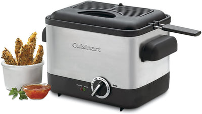 Cuisinart CDF-100 Compact 1.1-Liter Deep Fryer, Brushed 1.1 Liter, Silver