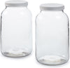 2 Pack - 1 Gallon Glass Jar w/Plastic Airtight Lid, Muslin Cloth, Rubber...