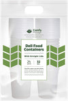 [24 Sets - 32 oz.] Plastic Deli Food Storage Freezer Containers With...