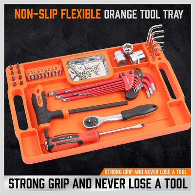 HORUSDY Medium Non-Slip Flexible Tool Tray | Organizer ‎Medium/, ‎Orange