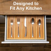 Bamboo Kitchen Drawer Organizer Tray for Flatware - Best Cutlery Natural