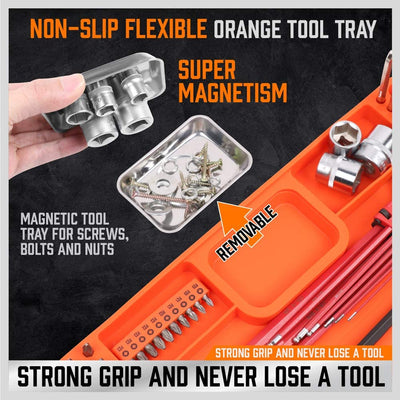 HORUSDY Medium Non-Slip Flexible Tool Tray | Organizer ‎Medium/, ‎Orange