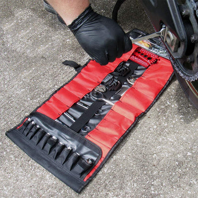 Pit Posse PP2740L 33 Pocket Tool Roll Organizer - Wrench ‎Large, ‎Black