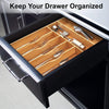 Bamboo Kitchen Drawer Organizer Tray for Flatware - Best Cutlery Natural