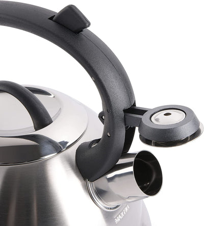 Mr. Coffee Flintshire Stainless Steel Whistling Tea Kettle, Brushed Satin