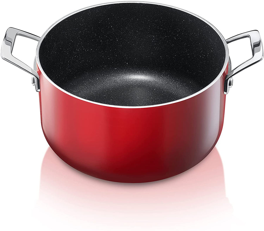 Granitestone Diamond 5 Qt Nonstick Stock Pot Soup Pasta Stew Red