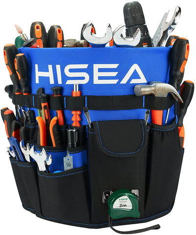 HISEA Bucket Tool Organizer Garden Bag with 61 Pockets Fits to Blue