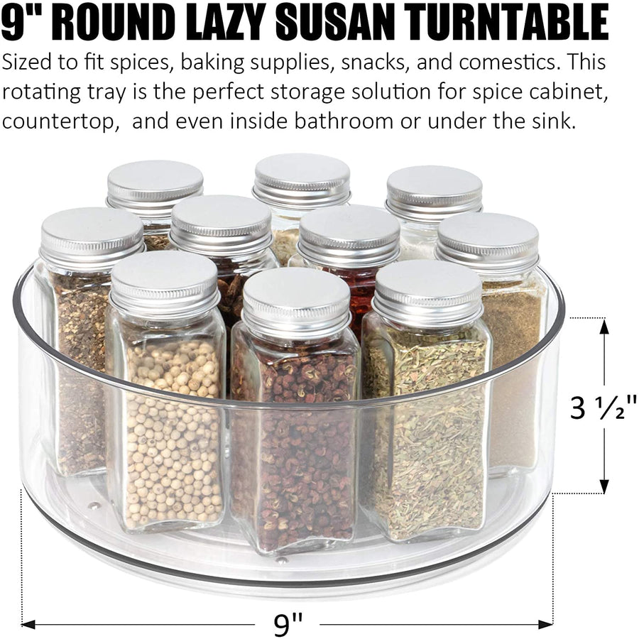 Lazy Susan - 2 Pack Round Plastic Clear Rotating Turntable Organization &...