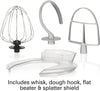 Hamilton Beach Electric Stand Mixer, 4 Quarts, Dough Hook, Flat Beater Red