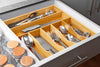 Bamboo Kitchen Drawer Organizer Tray for Flatware - Best Cutlery Natural