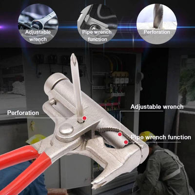 Gray Multi-function universal hammer, 10 in 1universal multi-function steel hammer magic tool